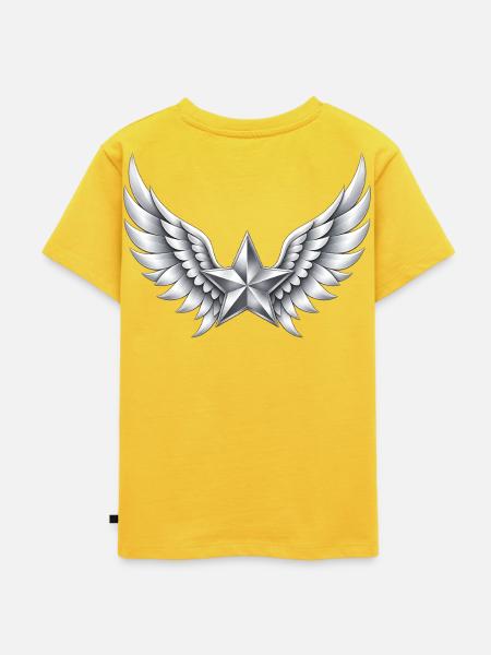 Engelsflügel Stern - Kinder Premium Bio T-Shirt - Sonnengelb