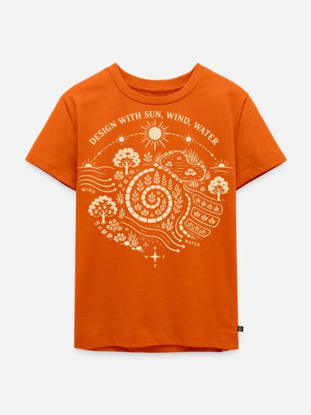 Design mit Sonnenwindwasser - Kinder Premium Bio T-Shirt - Orange 