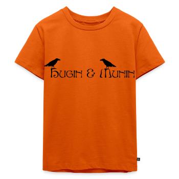 Hugin & Munin (Odins Raben) - Kinder Premium Bio T-Shirt - Orange  - Vorne - Hailey (125cm)