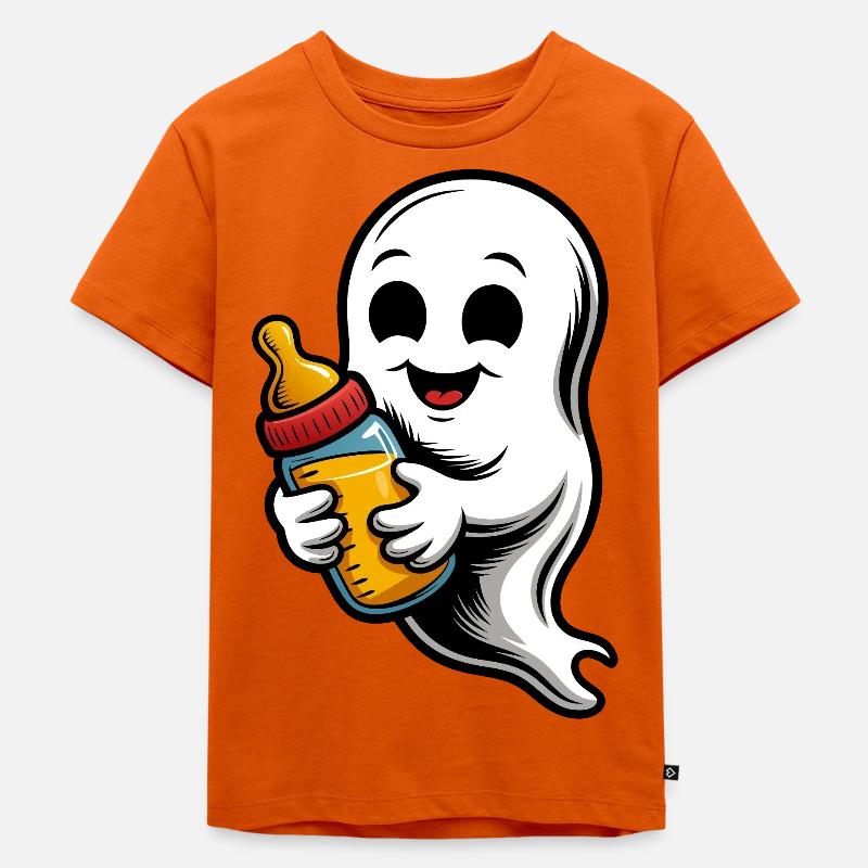 Fantôme mignon avec biberon - T-shirt Premium bio Enfant - orange