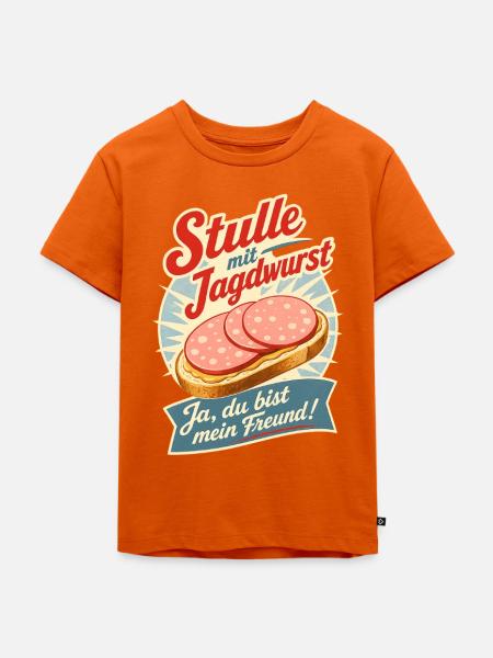 Stulle mit Jagdwurst - Kinder Premium Bio T-Shirt - Orange