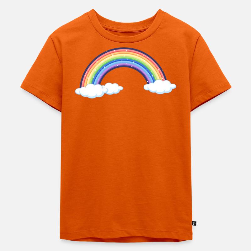 Arc-en-ciel vibrant sur les nuages - T-shirt Premium bio Enfant - orange 