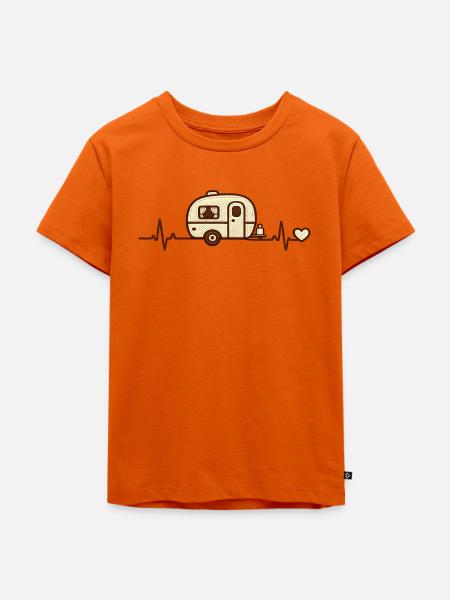 Herz Caravan Retro Sketch - Kinder Premium Bio T-Shirt - Orange
