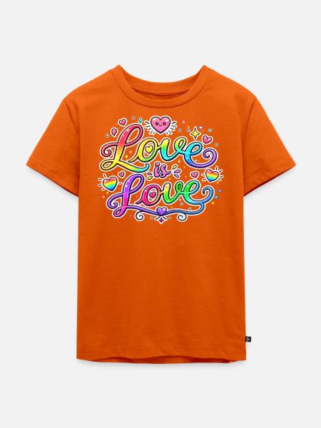 Love is Love - Kinder Premium Bio T-Shirt - Orange