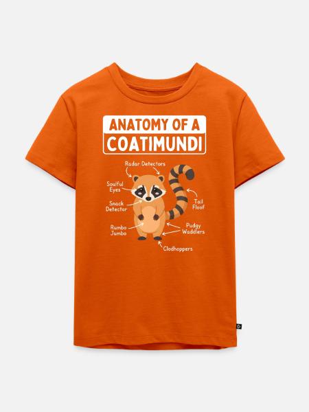 Anatomie eines Nasenbären - Kinder Premium Bio T-Shirt - Orange 