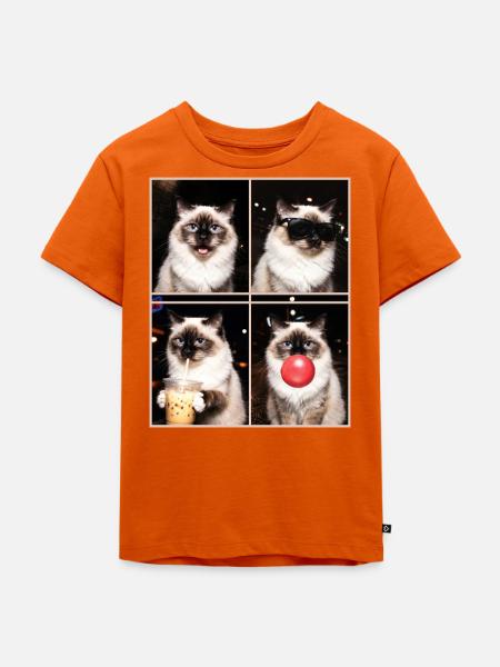 Katzen Heilige Birma Katze - Kinder Premium Bio T-Shirt - Orange