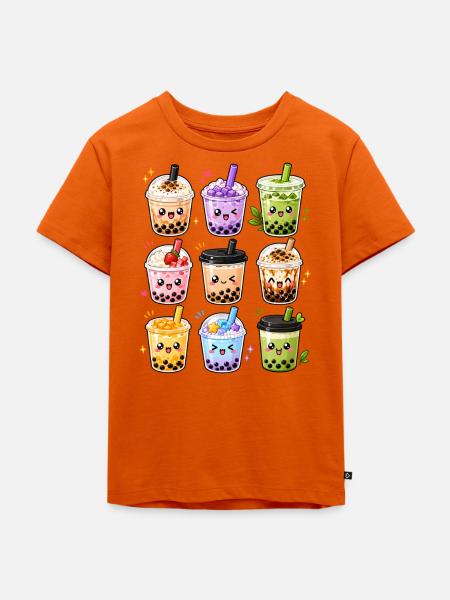 Kawaii Bubble Tea | Boba & Milchtee - Kinder Premium Bio T-Shirt - Orange