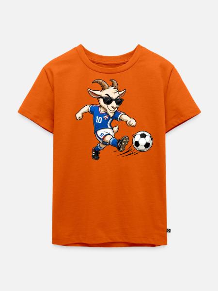 G.O.A.T. Fußballziege - Kinder Premium Bio T-Shirt - Orange