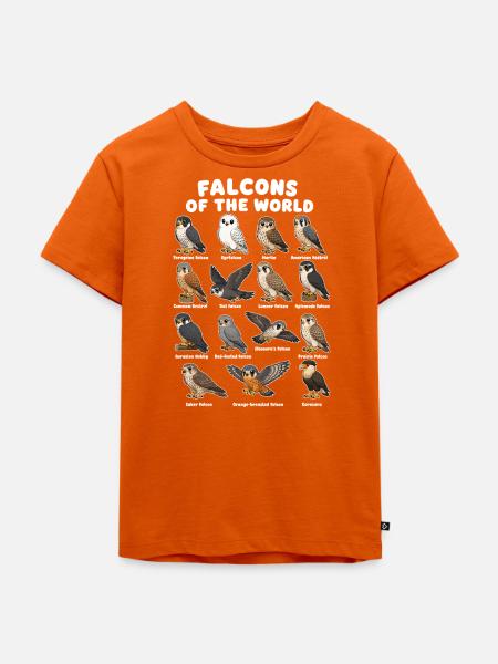 Falken Der Welt - Kinder Premium Bio T-Shirt - Orange