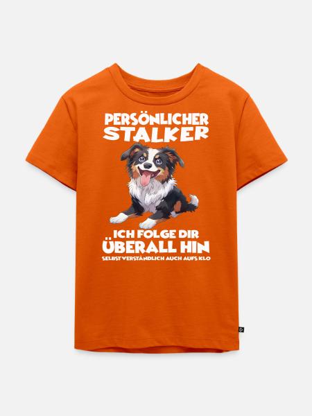 Persönlicher Stalker Border Collie Hundehalter - Kinder Premium Bio T-Shirt - Orange