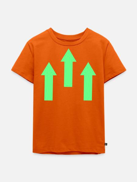 Dreifache grüne Aufwärts Pfeile - Kinder Premium Bio T-Shirt - Orange