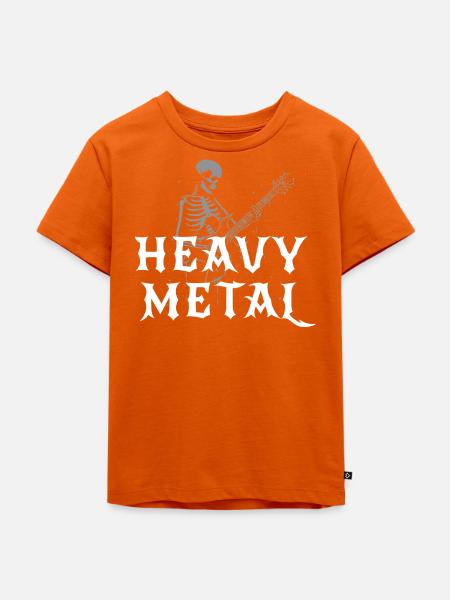 Heavy Metal Skelett - Kinder Premium Bio T-Shirt - Orange 