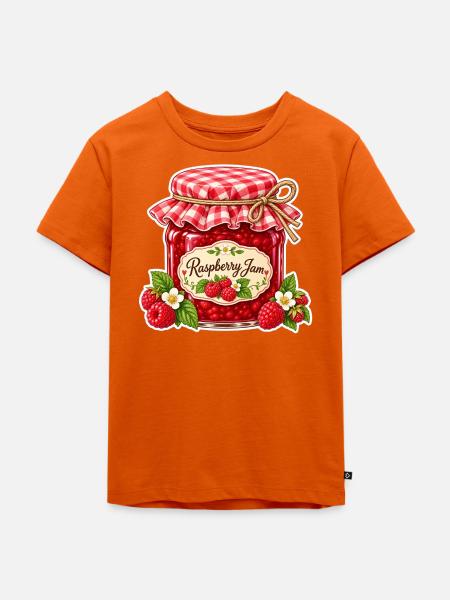 Selbstgemachte Marmelade Himbeere - Kinder Premium Bio T-Shirt - Orange