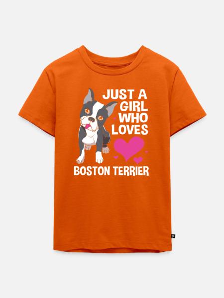 Boston Terrier - Kinder Premium Bio T-Shirt - Orange 