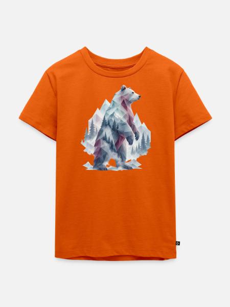Polygonbär im Gebirge - Kinder Premium Bio T-Shirt - Orange
