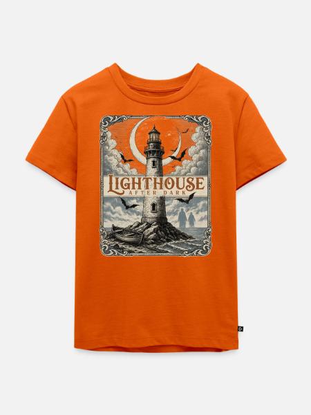 Lighthouse After Dark Leuchtturm Küste - Kinder Premium Bio T-Shirt - Orange