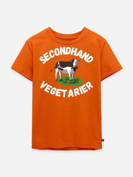 Secondhand Vegetarier Kuh - Kinder Premium Bio T-Shirt - Orange