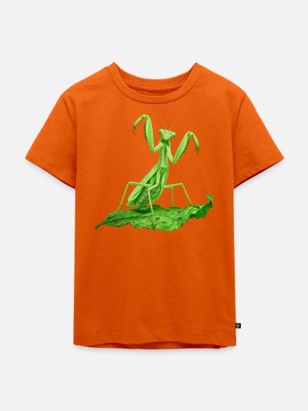 Gottesanbeterin grün - Kinder Premium Bio T-Shirt - Orange 