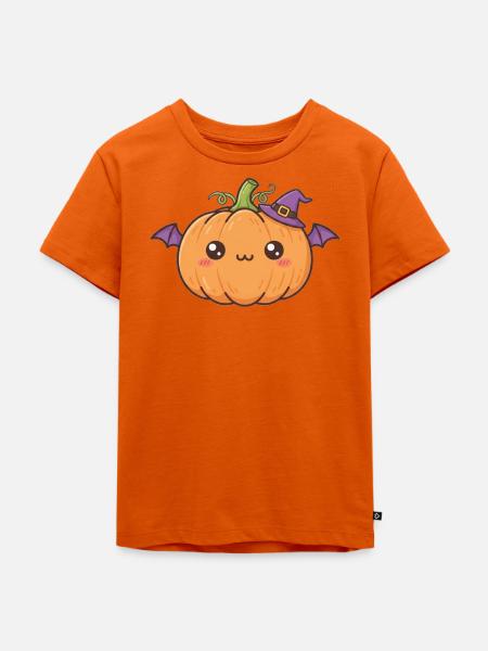 Halloween Kürbis - Kinder Premium Bio T-Shirt - Orange