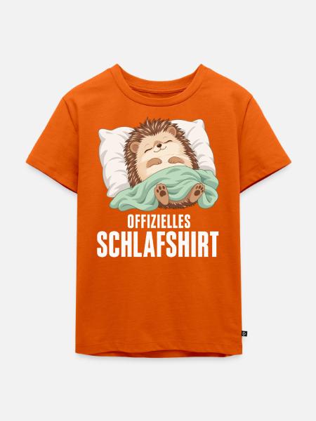 Offizielles Schlafshirt - Igel - Kinder Premium Bio T-Shirt - Orange 