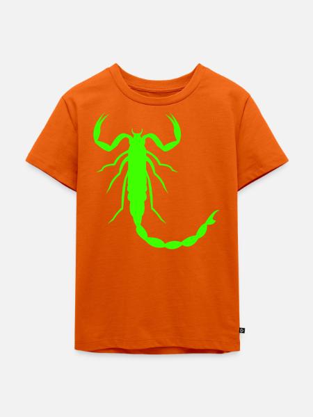 Leuchtender Skorpion Silhouette - Kinder Premium Bio T-Shirt - Orange 