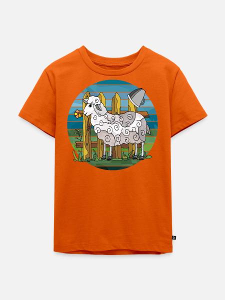 Schaf - Kinder Premium Bio T-Shirt - Orange 