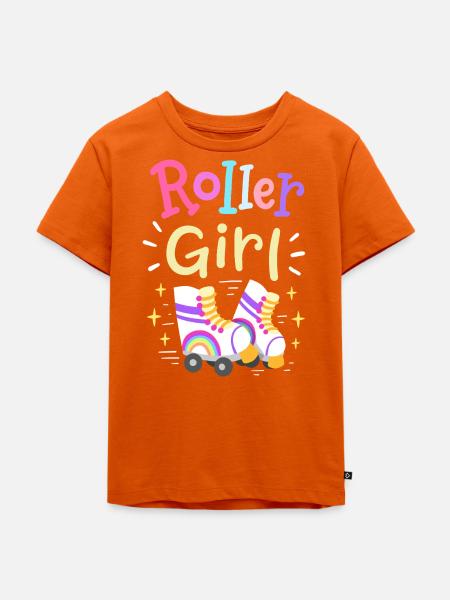 Roller Skating Girl - Kinder Premium Bio T-Shirt - Orange