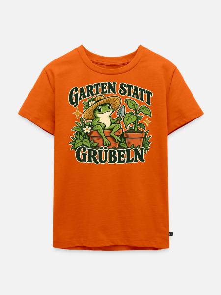 Garten Statt Grübeln - Kinder Premium Bio T-Shirt - Orange 