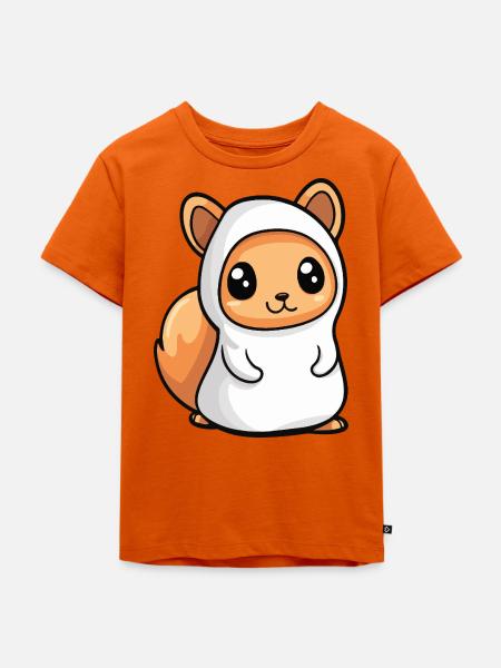 Eichhörnchen Halloween Geist - Kinder Premium Bio T-Shirt - Orange