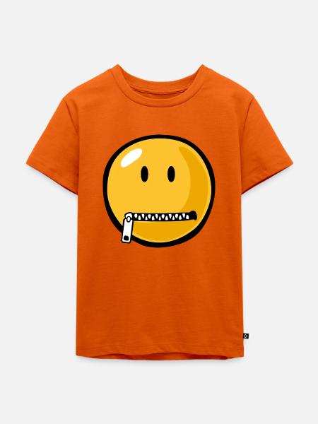 Smiley zipped mouth - Kinder Premium Bio T-Shirt - Orange 