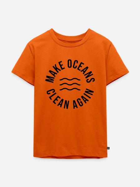 Make Oceans Clean Again - Kinder Premium Bio T-Shirt - Orange 