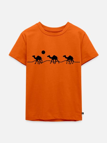 3 Kamele - Kinder Premium Bio T-Shirt - Orange