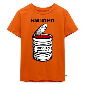 Was ist mit Tomaten passiert | Lustiger Spruch - Kinder Premium Bio T-Shirt - Orange  - Vorne - Hailey (125cm)