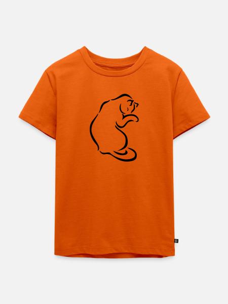 Katzensilhouette - Kinder Premium Bio T-Shirt - Orange 