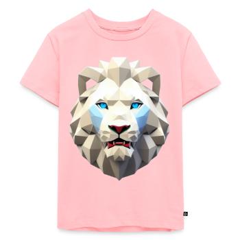 weißer Löwe mit blauen Augen - Kinder Premium Bio T-Shirt - Rosa - Vorne - AI Model Kid Female (0cm)