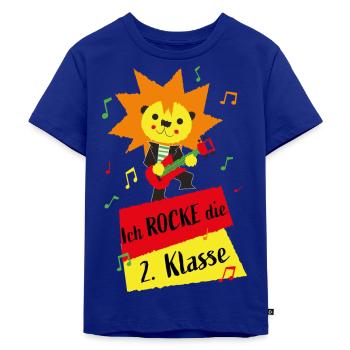 Ich rocke die 2. Klasse - Grundschule Klasse 2 - Kinder Premium Bio T-Shirt - Royalblau - Vorne - AI Model Kid Male (0cm)