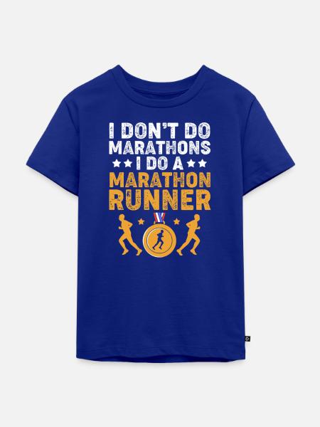 Marathonläufer Halbmarathon Marathon - Kinder Premium Bio T-Shirt - Royalblau