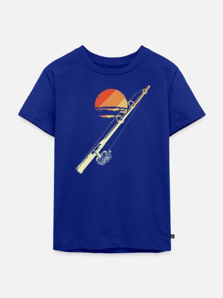 Fischen Retro Stil - Kinder Premium Bio T-Shirt - Royalblau