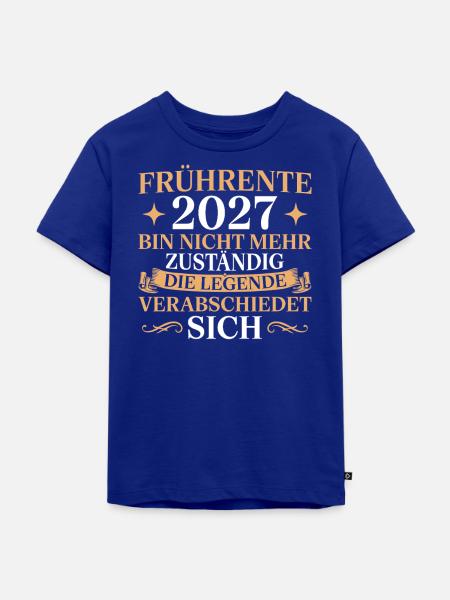 Frührente 2027 Legende verabschiedet sich - Kinder Premium Bio T-Shirt - Royalblau