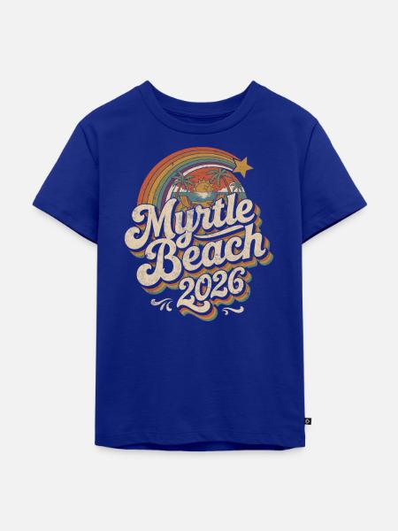 Myrtle Beach 2026 Retro Sunset - Kinder Premium Bio T-Shirt - Royalblau