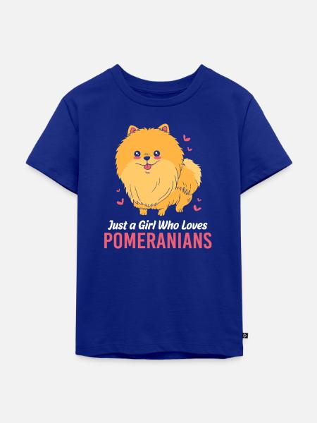 Pomeranian Zwergspitz Hund - Kinder Premium Bio T-Shirt - Royalblau