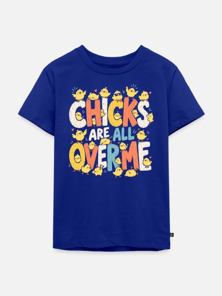 Küken-Allover-Print - Kinder Premium Bio T-Shirt - Royalblau
