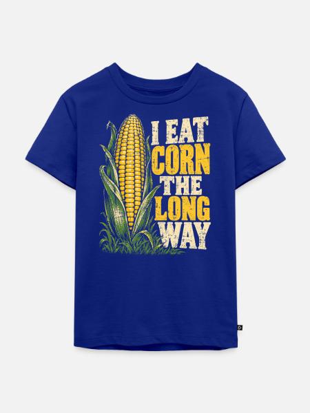 Ich ess Mais den langen Weg - Kinder Premium Bio T-Shirt - Royalblau