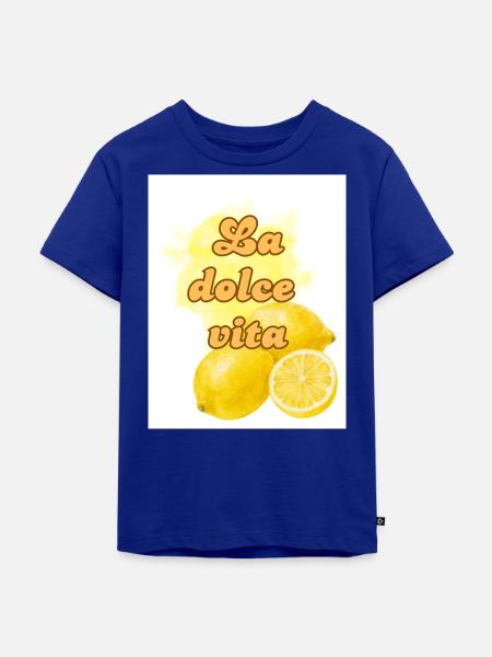 Zitrus Lebensfreude Design - Kinder Premium Bio T-Shirt - Royalblau