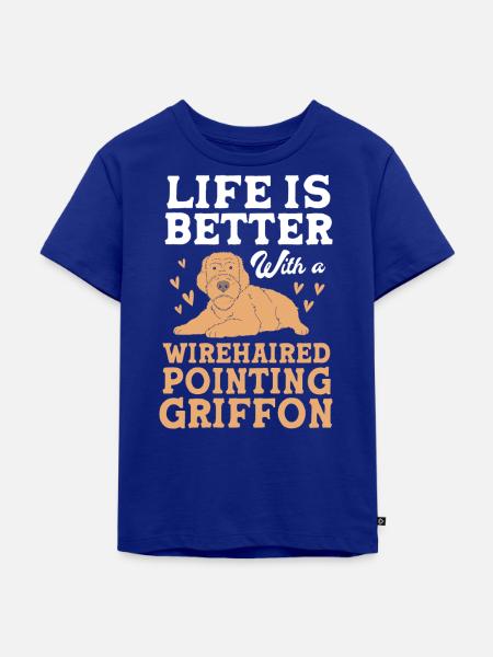 Griffon Hund - Kinder Premium Bio T-Shirt - Royalblau