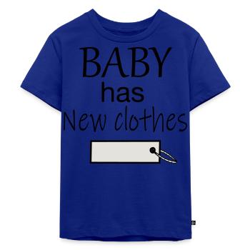 Baby has new clothes - Kinder Premium Bio T-Shirt - Royalblau - Vorne - AI Model Kid Male (0cm)