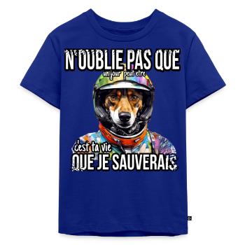 Chien sauveteur - T-shirt Premium bio Enfant - bleu roi - Devant - AI Model Kid Male (0cm)