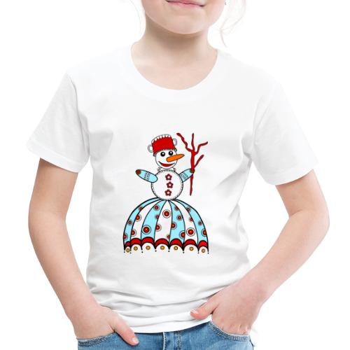 Schneemann, Winter, Kinder, bunt, Schnee, Muster - Kinder Premium T-Shirt