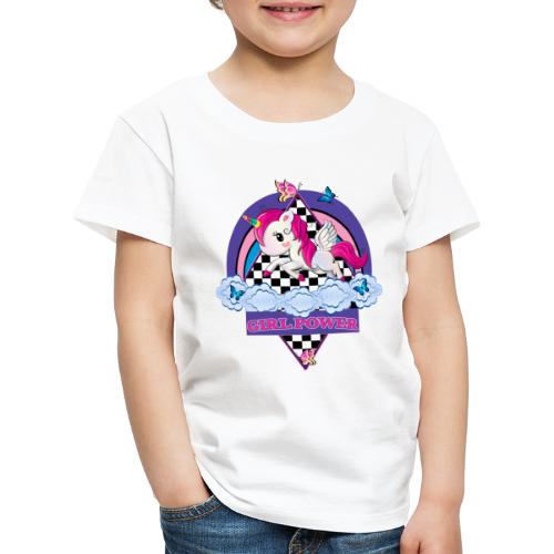 Einhorn mit Girl Power - Kinder Premium T-Shirt