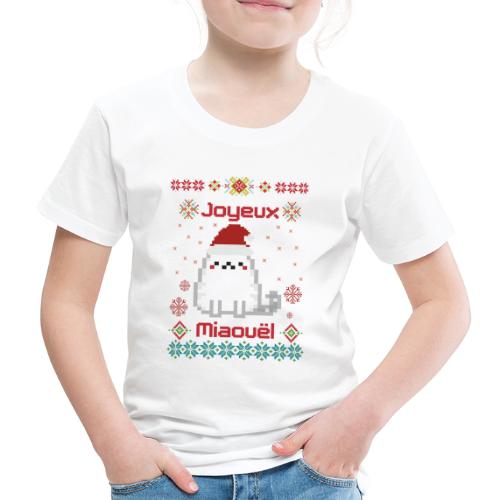 Joyeux Miaouël - Pull moche avec chat en pixelart - T-shirt Premium Enfant